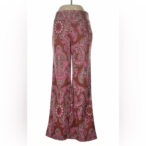 Anthropologie Pants - Anthropologie Maeve Floral Pink and Brown Bootcut Flare Wide Leg Pants, size 8